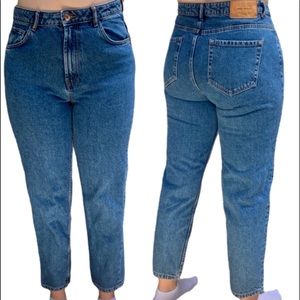 zara trafaluc denim mom jeans medium wash size 8